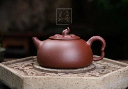 《海棠》宜興純手工紅皮龍茶壺紫砂茶具