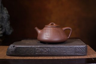 《石瓢》宜興工藝美術師手工紫砂壺紫泥料茶壺石瓢茶具