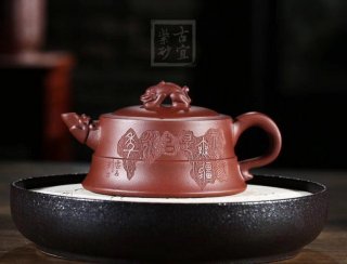 《玉龍》宜興底槽青紫砂壺工藝美術(shù)師全手工創(chuàng)新壺茶壺