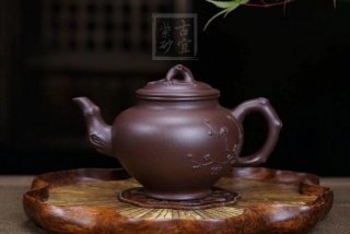 《報(bào)春》宜興助理工藝美術(shù)師手工紫砂壺紫泥料茶壺報(bào)春茶具